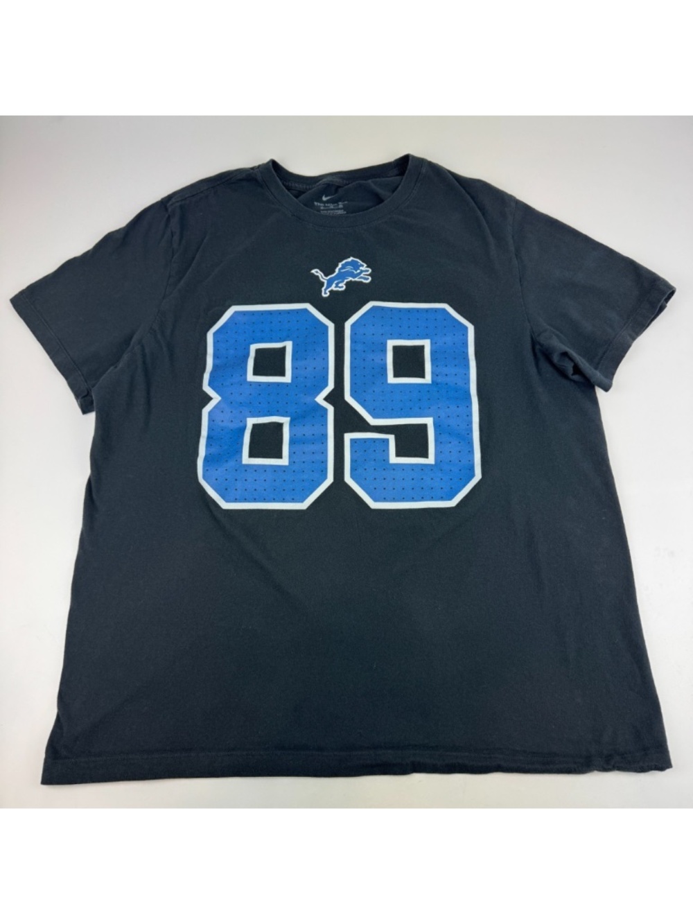Nike Mens Size XL Dan Campbell Detroit Lions 89 'Black Out' T Shirt